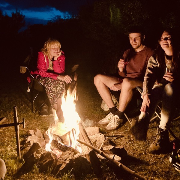 Campfire camping.