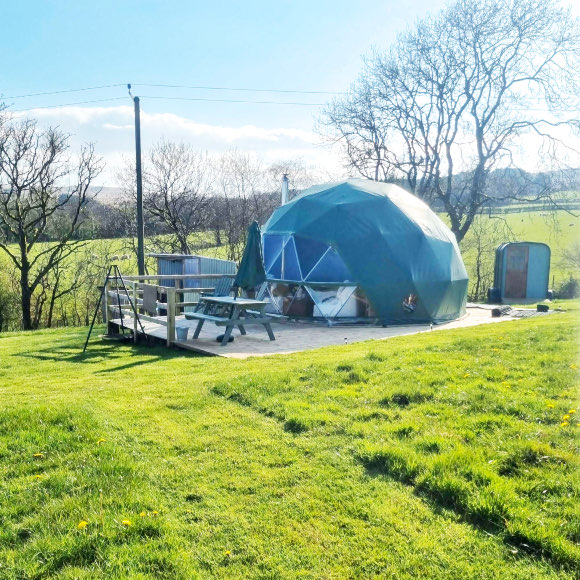 Glamping dome in the Brecon Beacons
