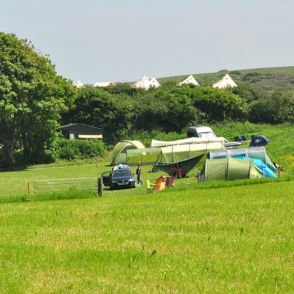 Camping at Becks Bay near Tenby.