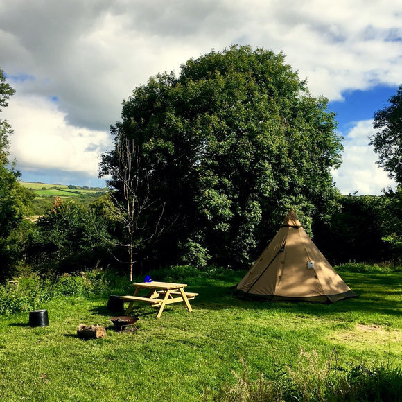 Tipi-tent at Bon Camping in Pembrokeshire.