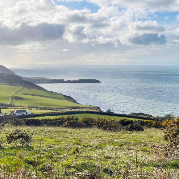 View of Cardigan Bay from Camp At Erwan campsite.