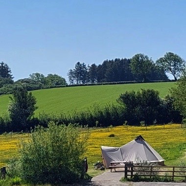 Coastal valley campsite, located in the Pembrokeshire Coast National Park above Amroth beach