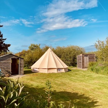 Bell tent camping in Pembrokeshire, near the coast. 