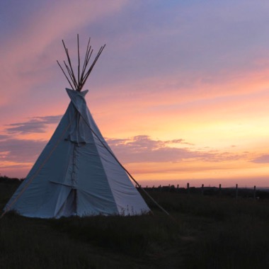 Tipi camping in Wiltshire.