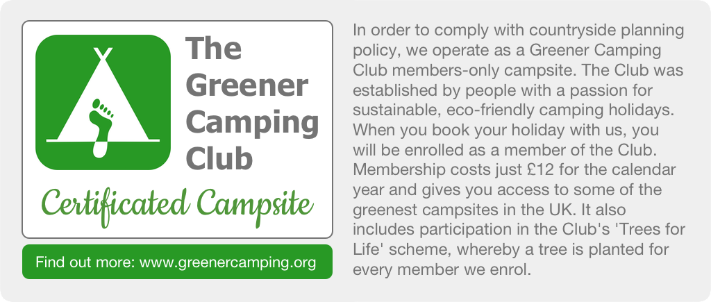 Greener Camping Club information panel